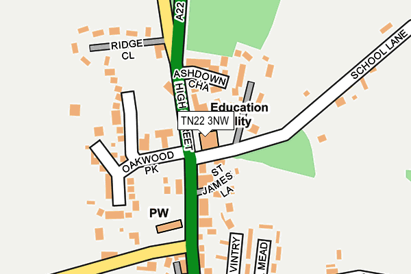 TN22 3NW map - OS OpenMap – Local (Ordnance Survey)