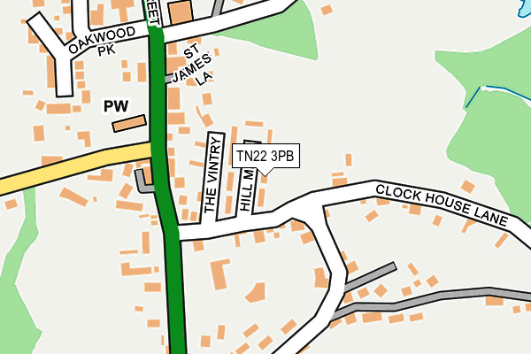 TN22 3PB map - OS OpenMap – Local (Ordnance Survey)