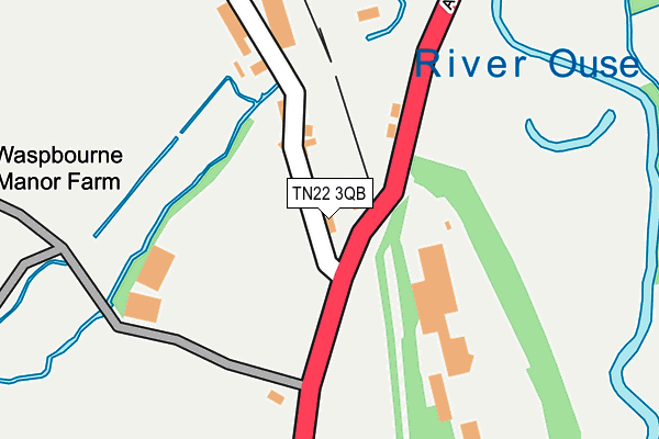 TN22 3QB map - OS OpenMap – Local (Ordnance Survey)