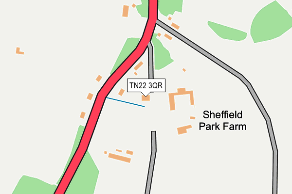 TN22 3QR map - OS OpenMap – Local (Ordnance Survey)