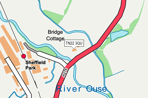 TN22 3QU map - OS OpenMap – Local (Ordnance Survey)