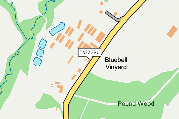 TN22 3RU map - OS OpenMap – Local (Ordnance Survey)