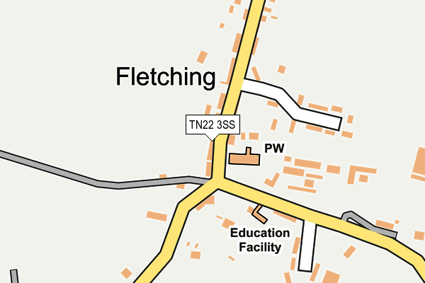 TN22 3SS map - OS OpenMap – Local (Ordnance Survey)