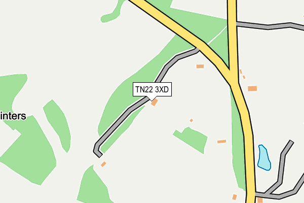 TN22 3XD map - OS OpenMap – Local (Ordnance Survey)