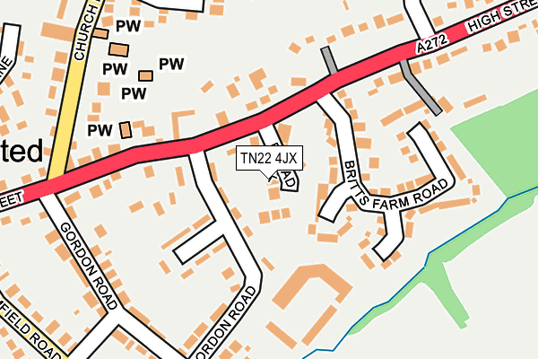 TN22 4JX map - OS OpenMap – Local (Ordnance Survey)