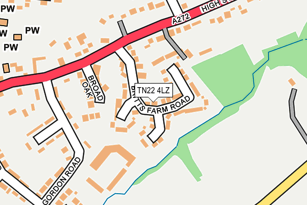 TN22 4LZ map - OS OpenMap – Local (Ordnance Survey)