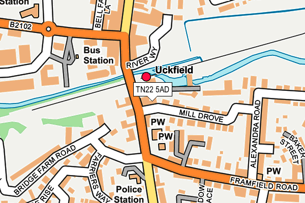 TN22 5AD map - OS OpenMap – Local (Ordnance Survey)