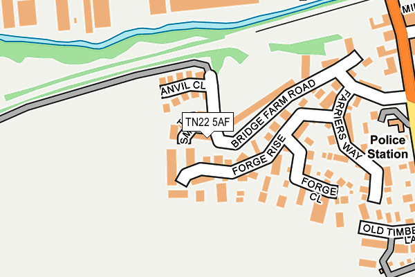 TN22 5AF map - OS OpenMap – Local (Ordnance Survey)
