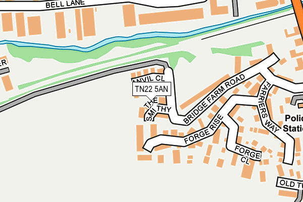TN22 5AN map - OS OpenMap – Local (Ordnance Survey)