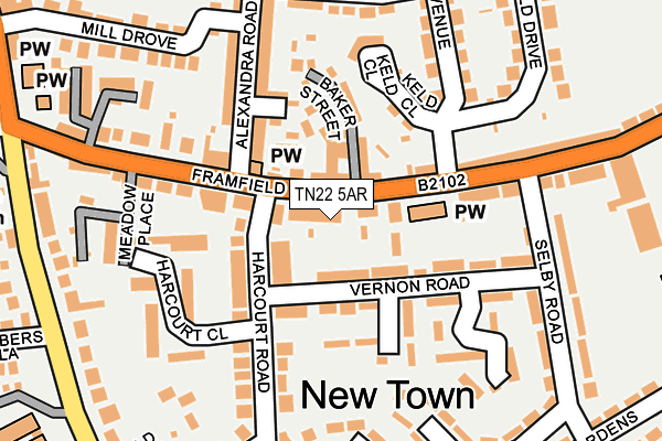 TN22 5AR map - OS OpenMap – Local (Ordnance Survey)