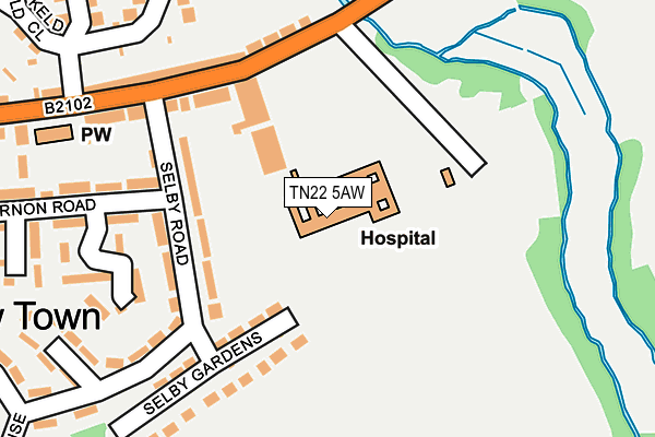 TN22 5AW map - OS OpenMap – Local (Ordnance Survey)