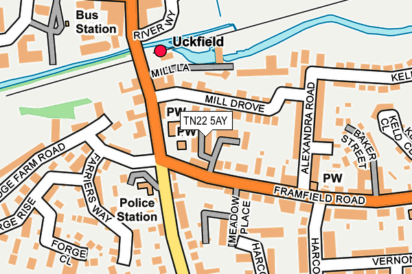 TN22 5AY map - OS OpenMap – Local (Ordnance Survey)