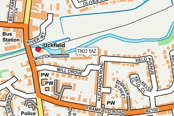 TN22 5AZ map - OS OpenMap – Local (Ordnance Survey)