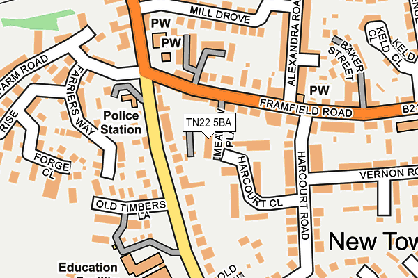 TN22 5BA map - OS OpenMap – Local (Ordnance Survey)