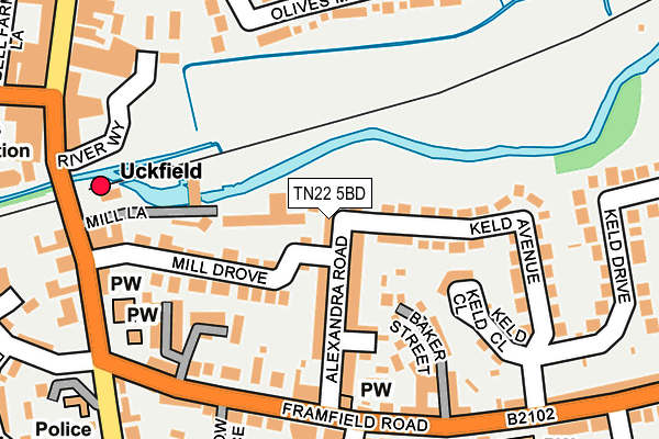TN22 5BD map - OS OpenMap – Local (Ordnance Survey)