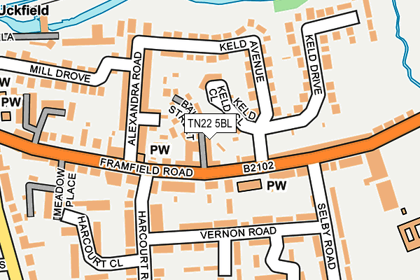 TN22 5BL map - OS OpenMap – Local (Ordnance Survey)