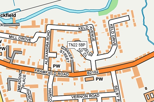 TN22 5BP map - OS OpenMap – Local (Ordnance Survey)