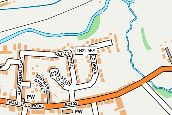 TN22 5BS map - OS OpenMap – Local (Ordnance Survey)