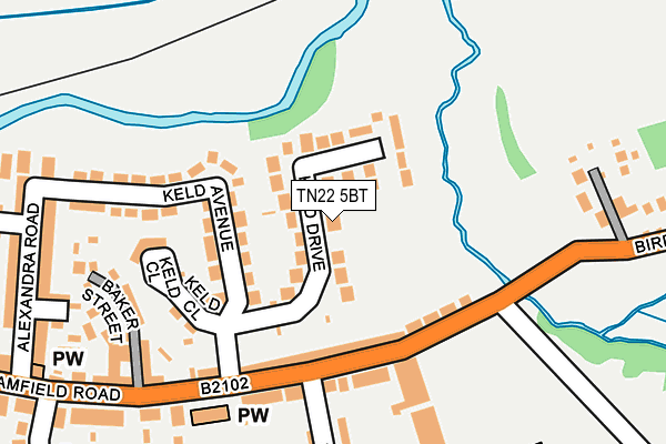 TN22 5BT map - OS OpenMap – Local (Ordnance Survey)