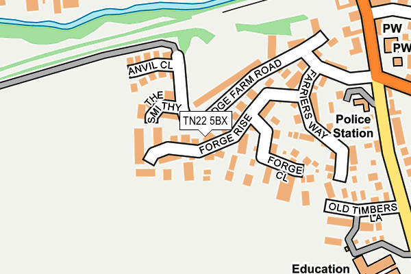 TN22 5BX map - OS OpenMap – Local (Ordnance Survey)