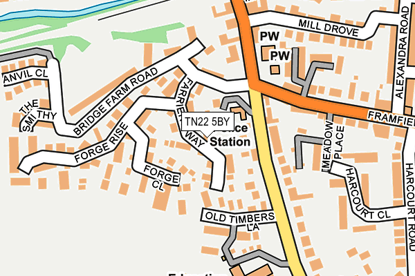 TN22 5BY map - OS OpenMap – Local (Ordnance Survey)