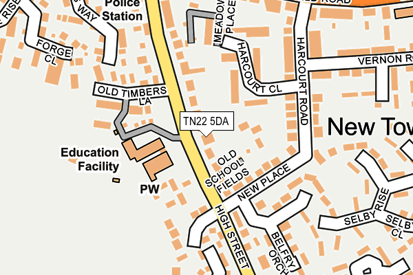 TN22 5DA map - OS OpenMap – Local (Ordnance Survey)