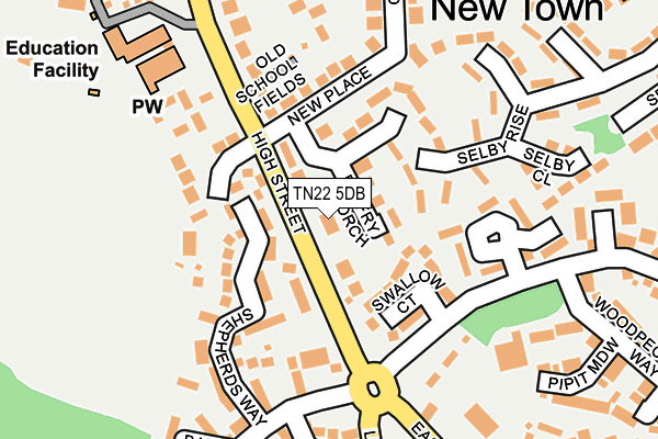 TN22 5DB map - OS OpenMap – Local (Ordnance Survey)