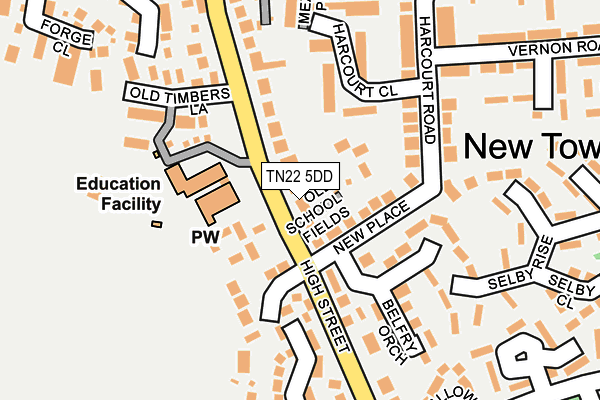 TN22 5DD map - OS OpenMap – Local (Ordnance Survey)