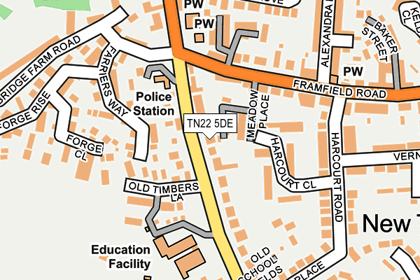 TN22 5DE map - OS OpenMap – Local (Ordnance Survey)