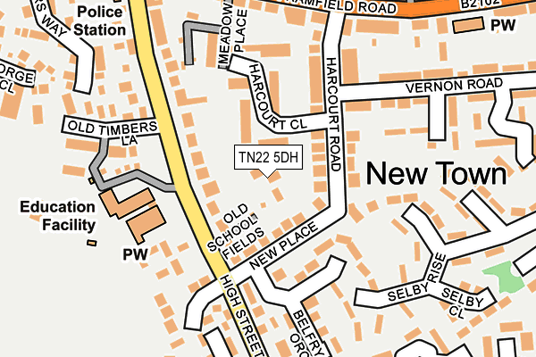 TN22 5DH map - OS OpenMap – Local (Ordnance Survey)