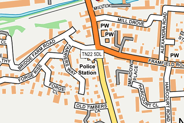 TN22 5DL map - OS OpenMap – Local (Ordnance Survey)