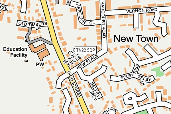 TN22 5DP map - OS OpenMap – Local (Ordnance Survey)