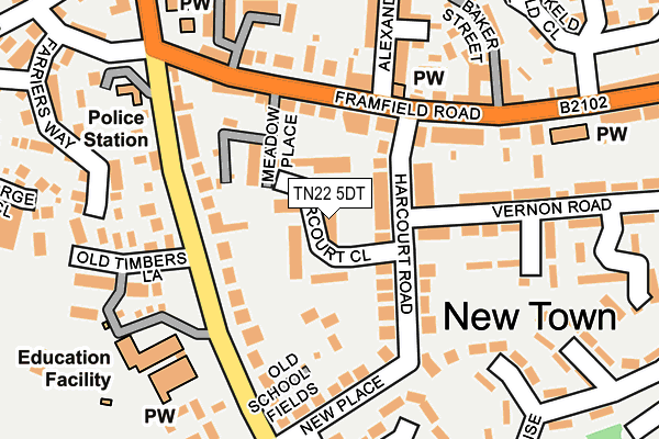 TN22 5DT map - OS OpenMap – Local (Ordnance Survey)