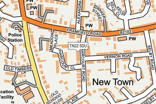 TN22 5DU map - OS OpenMap – Local (Ordnance Survey)