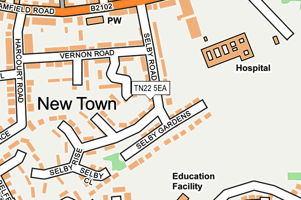 TN22 5EA map - OS OpenMap – Local (Ordnance Survey)