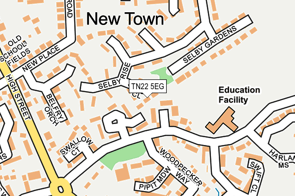 TN22 5EG map - OS OpenMap – Local (Ordnance Survey)