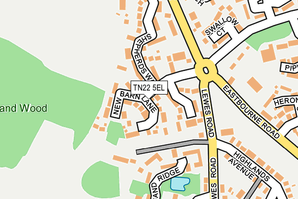 TN22 5EL map - OS OpenMap – Local (Ordnance Survey)