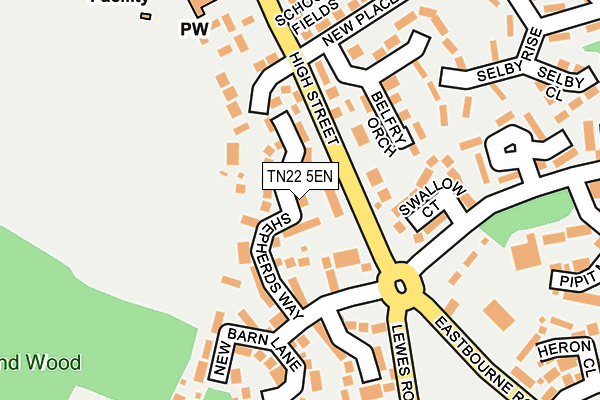 TN22 5EN map - OS OpenMap – Local (Ordnance Survey)