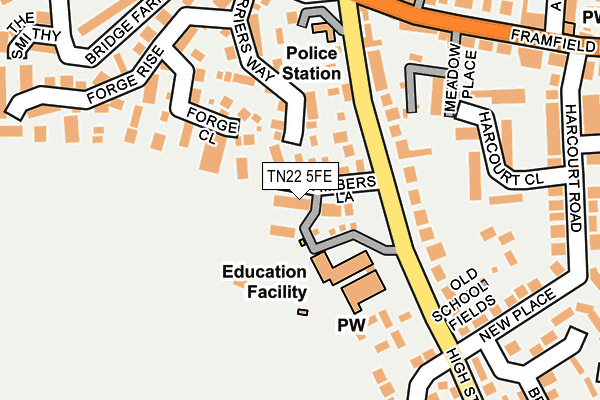 TN22 5FE map - OS OpenMap – Local (Ordnance Survey)