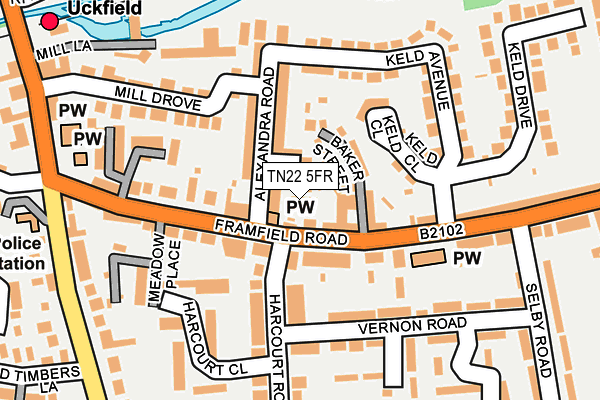 TN22 5FR map - OS OpenMap – Local (Ordnance Survey)