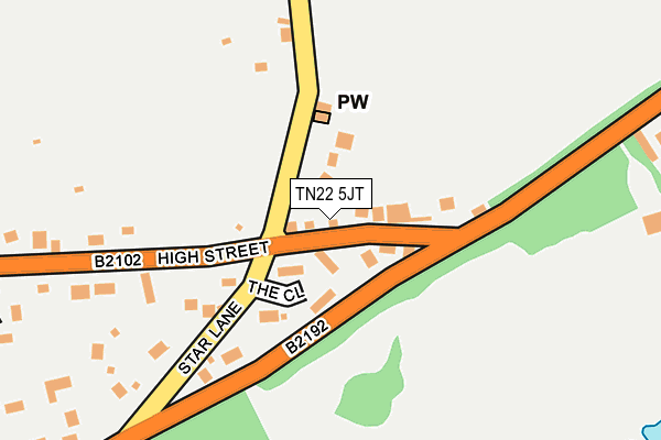 TN22 5JT map - OS OpenMap – Local (Ordnance Survey)