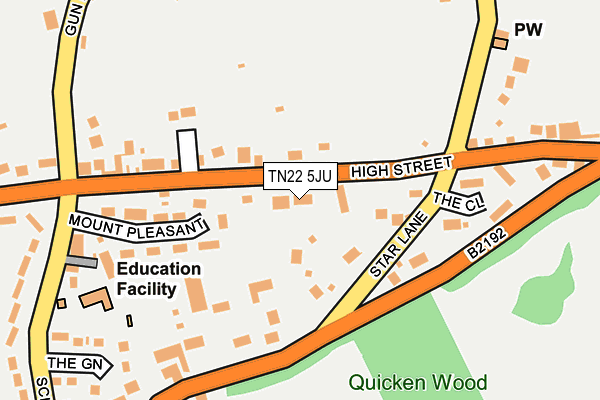 TN22 5JU map - OS OpenMap – Local (Ordnance Survey)