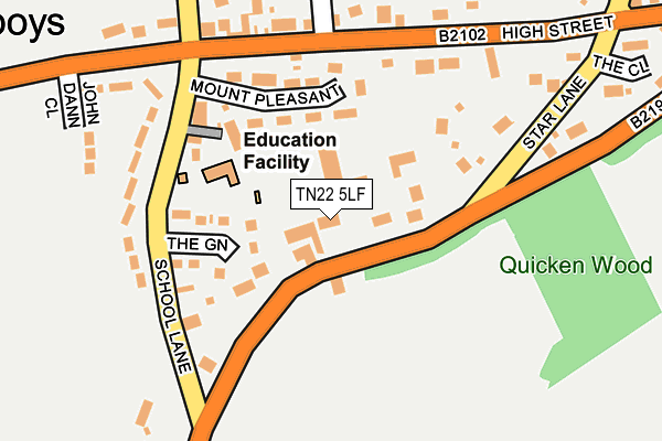 TN22 5LF map - OS OpenMap – Local (Ordnance Survey)