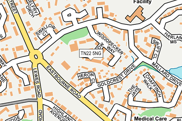 TN22 5NG map - OS OpenMap – Local (Ordnance Survey)
