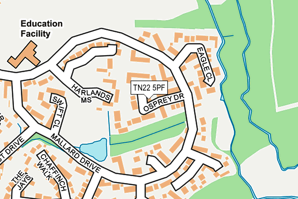 TN22 5PF map - OS OpenMap – Local (Ordnance Survey)
