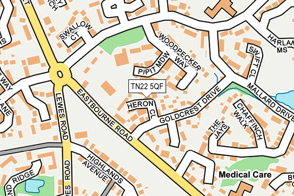 TN22 5QF map - OS OpenMap – Local (Ordnance Survey)