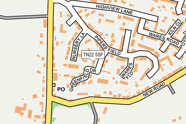 TN22 5SF map - OS OpenMap – Local (Ordnance Survey)