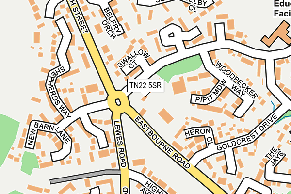 TN22 5SR map - OS OpenMap – Local (Ordnance Survey)
