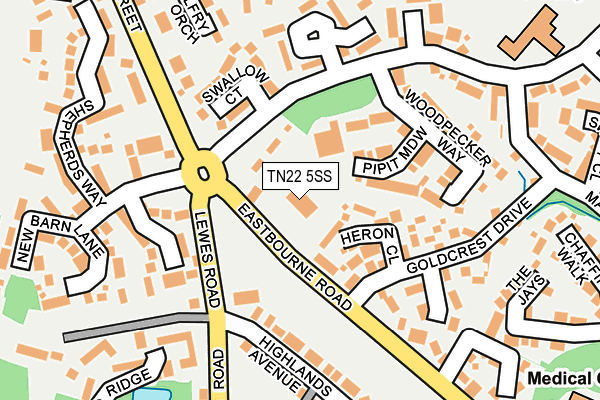 TN22 5SS map - OS OpenMap – Local (Ordnance Survey)