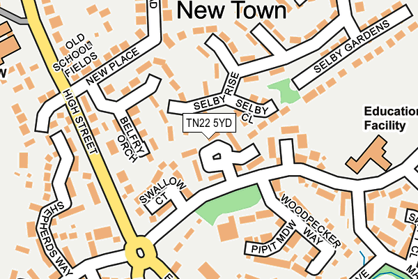 TN22 5YD map - OS OpenMap – Local (Ordnance Survey)